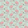 Papier peint paper mint summer_flamingo_pattern_rosevert