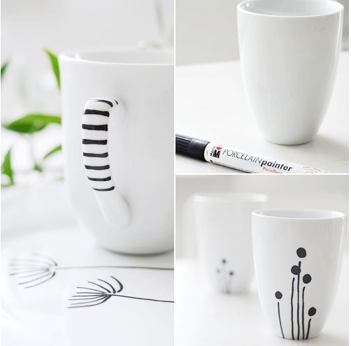 DIY cadeaux de noel tasses et mug en porcelaine customisés