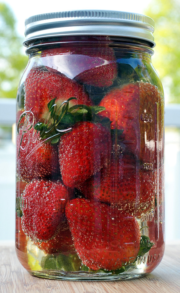 Champange-Strawberries-Soaking