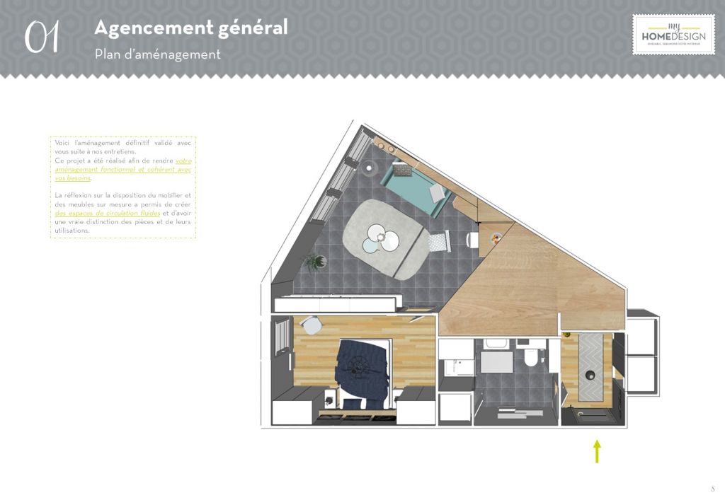 Plan d'aménagement appartement neuf VEFA